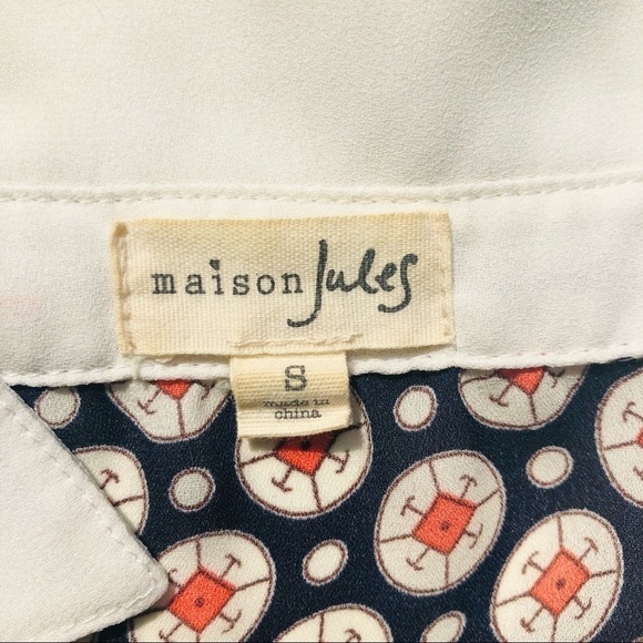 Maison Jules Printed Pleaded Buttons Down Dress S - Picture 11 of 16